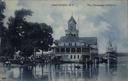 Pier, Chautauqua Institution New York Postcard Postcard