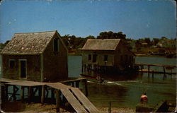 Old Fishing Shacks, Wellfleet Cape Cod, MA Postcard Postcard