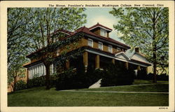 The Manse, President's Residence, Muskingum College New Concord, OH Postcard Postcard