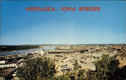 Nebraska - Iowa border Sioux City, IA Postcard Postcard