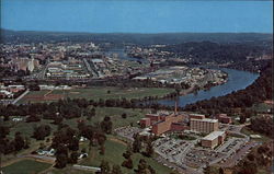 Aerial View of University of Tennessee Memorial Hospital and Business Section in Background Postcard