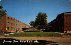 Housing for men, Wisconsin State COllege Postcard