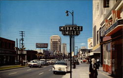 A Scene of the Miracle Mile, Along Wilshire Boulevard Los Angeles, CA Postcard Postcard