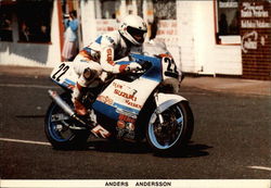 Anders Andersson on the Team Sweden Suzuki Postcard