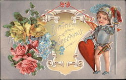 Cupid in armor Postcard