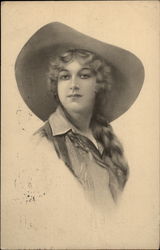 Portrait of a cowgirl Postcard