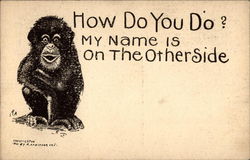 Chimpanzee saying "How do you do?" Postcard