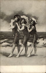 Three women at the seashore Postcard Postcard