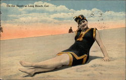 Bathing Beauty on the Sands at Long Beach, Cal Women Postcard Postcard