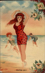 Women swimming in ocean Postcard