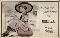 Southern woman sitting on pillow Postcard