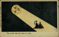 The moon has his eyes on you Couples Postcard Postcard