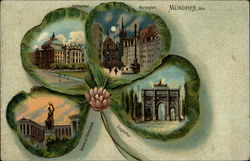 Clover Multi View Munchen, Germany Postcard Postcard