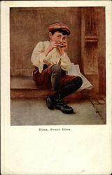 Boy Playing a Harmonica Boys Postcard Postcard