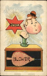 Caricature as Blower Postcard