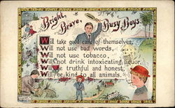 Bright, Brave, Busy Boys Postcard