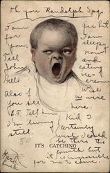 Baby yawning Babies Postcard Postcard