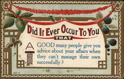 Did It Ever Occur to You Postcard