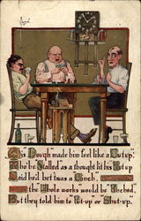 Guys playing poker Postcard