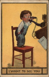 I want to see you Telephones Postcard Postcard