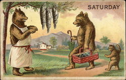 Saturday Bears Postcard Postcard