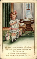 Birthday Girl in White Dress Postcard