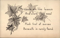 Maple leaves with poem Postcard