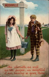 Pleasant young couple Postcard