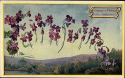 Language of Flowers. Violet: Faithfullness Postcard