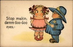 Stop Makin demm Goo-Goo eyes Children Postcard Postcard