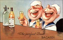 Bacardi - Two sailors drinking Postcard