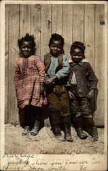 Two Jacks and a Jill Black Americana Postcard Postcard