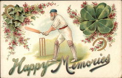 Old Man Playing Cricket Postcard