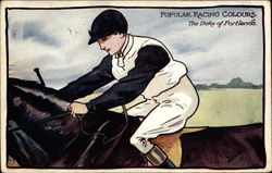 Jockey on horse Postcard