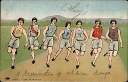 7 women runners Postcard Postcard