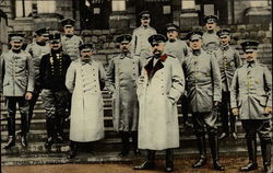 General Field Marshal Von Hindenburg with his staff Postcard