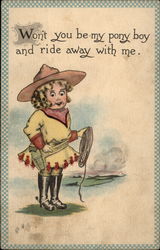 Flirtatious Cowgirl Postcard