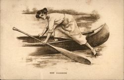 Canoeing Postcard