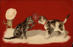 Cats lighting each other's cigarettes Postcard Postcard