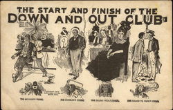 The start and finish of the down and out club Drinking Postcard Postcard