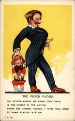 The proud father Caricatures Postcard Postcard