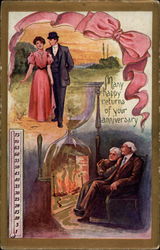 Many happy returns on your anniversary Couples Postcard Postcard