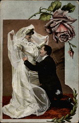 Bride and Groom Marriage & Wedding Postcard Postcard