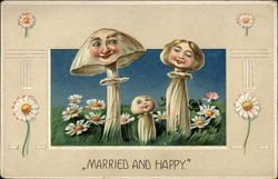 Married and Happy - Mushroom People Postcard