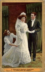 A Twentieth Century Courtship Marriage & Wedding Postcard Postcard