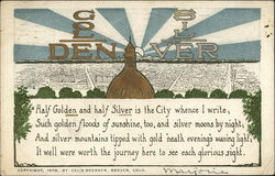 Gold and Silver Denver Colorado Postcard Postcard