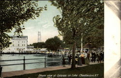 Shore view at Lake Chautauqua Postcard