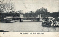 Lake and Bridge, Public Gardens Postcard