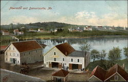 Aerial View of Newcastle and Damariscotta Postcard