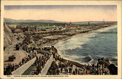 Ocean Beach From Cliff House Postcard